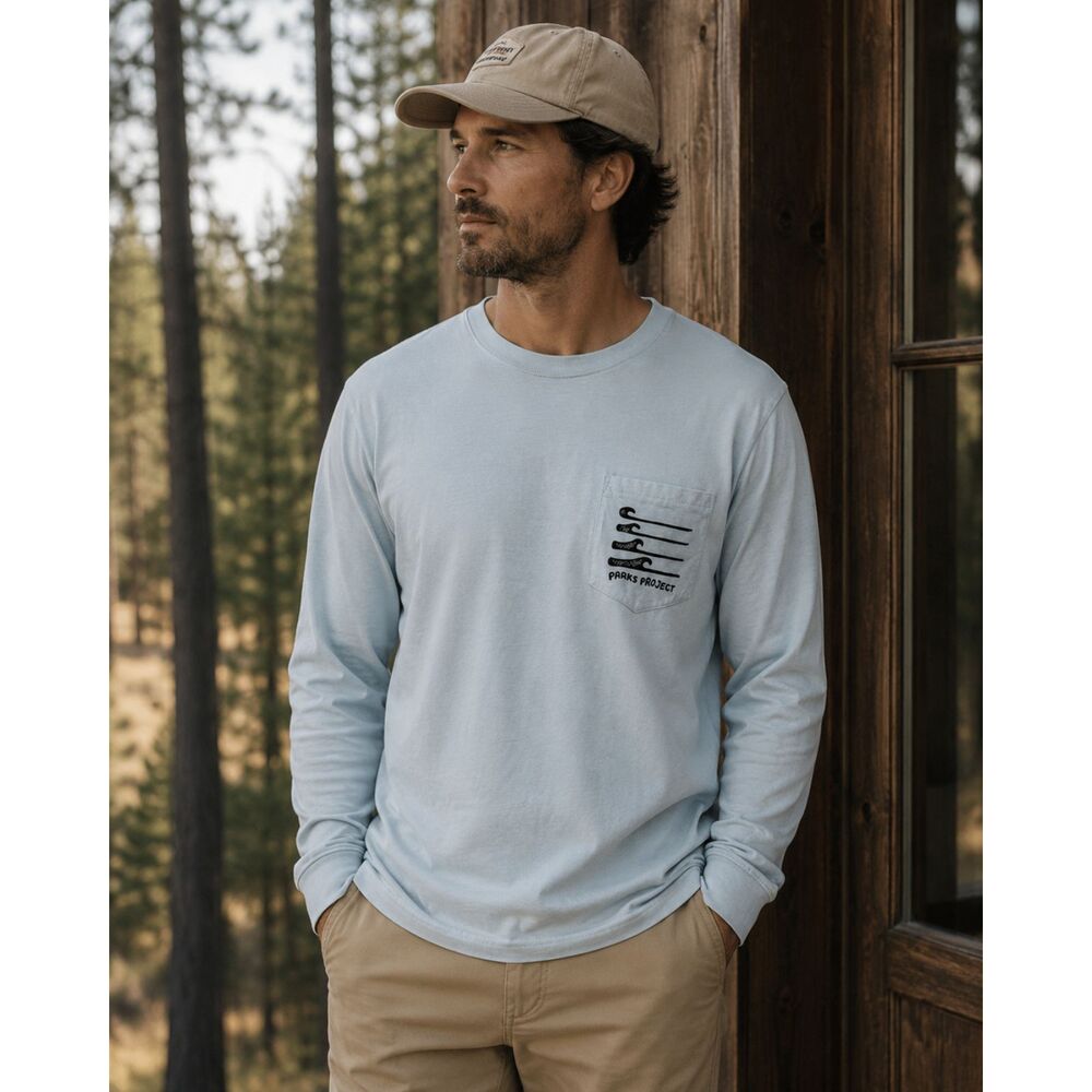 PARKS PROJECT Blue Long Sleeve T Shirt Tee Top  Mens Size Medium